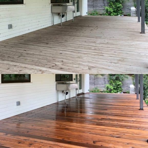 professional cedar deck pressure wash